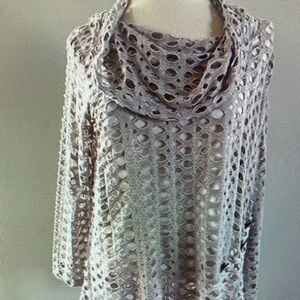 Gray Open Knit Sweater